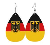 Bandera De Alemania Mujer Pendientes Piel Sintética Aretes Colgantes Pendientes