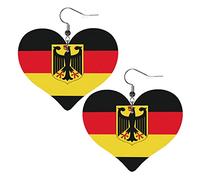 Bandera De Alemania Mujer Pendientes Piel Sintética Aretes Colgantes Pendientes
