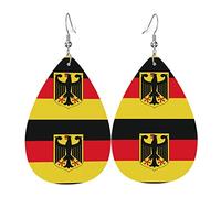 Bandera De Alemania Mujer Pendientes Piel Sintética Aretes Colgantes Pendientes