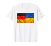 Bandera de Alemania Ucrania Que Muestra el Orgullo Nacional del Patrimonio Camiseta gráfica económica, Hombre, Blanco, S