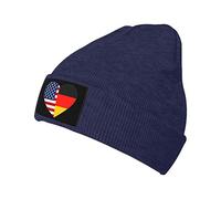 Bandera De Alemania Y Estados Unidos con Dos Corazones Mujer Hombre Gorro De Invierno Clásico Gorro De Punto Transpirable Gorra Holgado para Deporte Ciclismo Esquí
