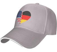 Bandera De Alemania Y Estados Unidos con Dos Corazones Mujer Hombre Snapback Cap Protección UV Gorras Hip Hop Protección Solar Gorra Trucker para Tenis Aire Libre Golf