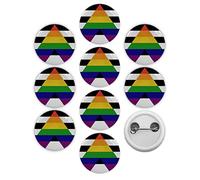 Bandera de aliado recta LGBT Pride Pinback - Botones de la Alianza Gay Straight - Insignia de la Alianza de Género y Sexualidad (1 pulgada), 1 inch, Plástico, Sin gemas.