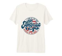 Bandera de América Tierra de los Libres por los Valientes Camiseta Premium