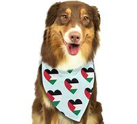 Bandera De Amor A Palestina Bufanda De Mascota Algodón Pañuelo para Perros Y Gatos Ajustable Bufanda De Mascota Baberos Triangulares Fiestas, Cumpleaños, Ropa De Uso Diario 30X70Cm