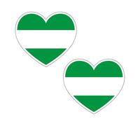 Bandera de ANDALUCÍA PARCHE BORDADO CON VELCRO O ADHESIVO, para todo tipo de prendas y artículos textiles, fácil de planchar y colocar, fabricado en España (Gancho y bucle, CORAZON, PACK 2)