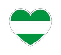 Bandera de ANDALUCÍA PARCHE BORDADO CON VELCRO O ADHESIVO, para todo tipo de prendas y artículos textiles, fácil de planchar y colocar, fabricado en España (Gancho y bucle, CORAZON, PACK 1)