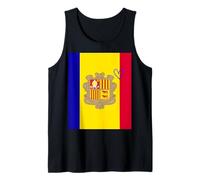 Bandera de Andorra Corazón Andorra Orgulloso Día Nacional del Patrimonio Camiseta sin Mangas