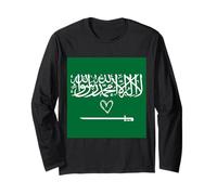 Bandera de Arabia Saudita Corazón Saudita Orgulloso Día Nacional del Patrimonio Manga Larga