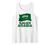 Bandera de Arabia Saudita Patriótica Hombres Mujeres Niños Árabe Camiseta sin Mangas