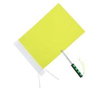 Bandera de Árbitro de Fútbol con Mástil Telescópico de Acero Inoxidable | Mango de Esponja Ergonómico, Color Amarillo, para Partidos de Fútbol y Maratones, Señalización Manual