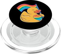 Bandera de Arco Iris de Pato de Goma corazón Estilo Amor PopSockets PopGrip para MagSafe