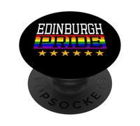 Bandera de Arco Iris LGBT de Edinburgh Pride Scotland Gay Lesbianas Queer PopSockets PopGrip Adhesivo
