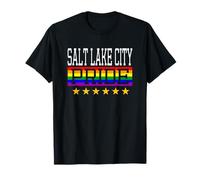 Bandera de Arco Iris LGBT de Salt Lake City Pride Gay Lesbianas Queer Camiseta
