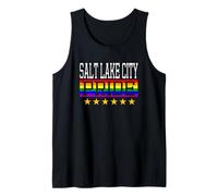Bandera de Arco Iris LGBT de Salt Lake City Pride Gay Lesbianas Queer Camiseta sin Mangas