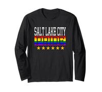 Bandera de Arco Iris LGBT de Salt Lake City Pride Gay Lesbianas Queer Manga Larga