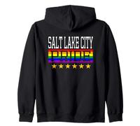Bandera de Arco Iris LGBT de Salt Lake City Pride Gay Lesbianas Queer Sudadera con Capucha
