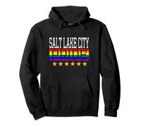 Bandera de Arco Iris LGBT de Salt Lake City Pride Gay Lesbianas Queer Sudadera con Capucha