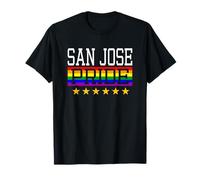Bandera de Arco Iris LGBT de San José Pride Gay Lesbianas Queer Camiseta