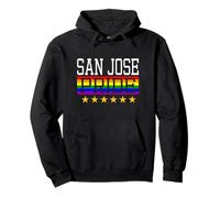 Bandera de Arco Iris LGBT de San José Pride Gay Lesbianas Queer Sudadera con Capucha