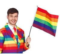 Bandera de Arcoíris con Palo de 35X45 cm