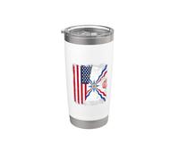Bandera de Asiria de Estados Unidos, diseño del orgullo asirio Vaso térmico de acero inoxidable de doble pared