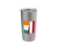 Bandera de Austria de Costa de Marfil | Raíces austriacas marfileñas Vaso térmico de acero inoxidable de doble pared