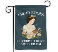 Bandera de balcón Leo libros de lectura feminista clásica Bandera Calle | 30x45cm Banderas Resistente al Viento y la Lluvia Banderas de Exterior para Césped Patio Festivales