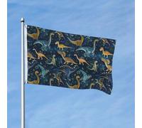 Bandera De Barco Pequeños dinosaurios felices y divertidos. Caída Bandera | Balcón Accesorios De Barco 3x5 FT Resistente A La Decoloración Pancarta Doble Cara Estandarte Al Aire Libre Desfile