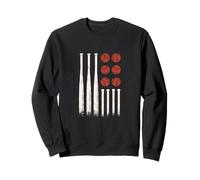 Bandera de béisbol Grunge, diseño vintage de bate y pelota Sudadera