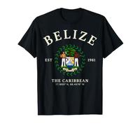 Bandera de Belice EST 1981 El Caribe Estilo Vintage Art Camiseta