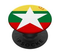 Bandera de Birmania, corazón Birmano, Orgulloso, Patrimonio, día Nacional PopSockets PopGrip Adhesivo