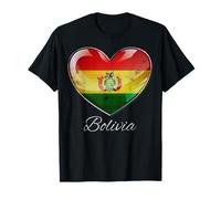 Bandera de Bolivia Corazón Raíces Patrióticas Camiseta