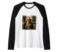 Bandera de Boricua Vintage Divertida con Gallo de Puerto Rico Camiseta Manga Raglan