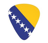 Bandera de Bosnia y Herzegovina Púas de guitarra resistentes al desgaste, finas, medianas, pesadas, 12 púas de guitarra, adecuadas para guitarra, bajo, guitarra eléctrica, ukelele,
