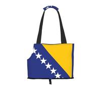 Bandera de Bosnia y Herzegovina Transportín para mascotas pequeño adecuado para centros comerciales, aviones, autobuses y metro