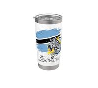 Bandera de Botswana Zebra African Wildlife Safari Design Vaso térmico de acero inoxidable de doble pared