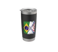 Bandera de Brasil Asiria, diseño del orgullo asirio Vaso térmico de acero inoxidable de doble pared