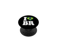 Bandera de Brasil con Texto en inglés I Love Brazil PopSockets PopGrip Adhesivo