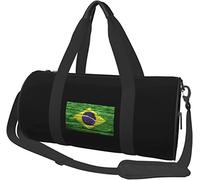 Bandera de Brasil Equipaje de Viaje Bolsa de Lona Deportiva con Ruedas Plegable Bolsa de Lona, Color Negro