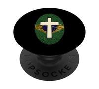 Bandera de Brasil, Huella Digital, Cruz, Cristiano, patriótico PopSockets PopGrip Adhesivo
