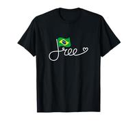 Bandera de Brasil Libre - Libertad Brasileña Palabra Arte Camiseta