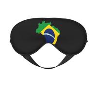Bandera de Brasil Mapa 13 Bandera de Brasil Mapa Máscaras para dormir Correa ajustable Máscara de ojos suave para mujeres Hombres Viajes Trabajo Hogar