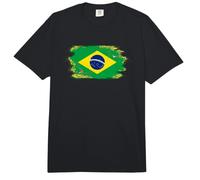 Bandera de Brasil Orgullo Brasileño Ilustrado Grunge Tattered Comfort Colors Adult Heavyweight T-Shirt
