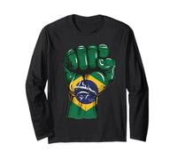 Bandera de Brasil Orgullo Brasileño Raíces Brasil Brasil Manga Larga