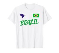 Bandera de Brasil País Script Fuente Silueta Orgullo Brasileño Camiseta