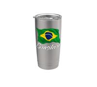 Bandera de Brasil Patriótica Brasileña Hombres Mujeres Niños Brasileiro Vaso térmico de acero inoxidable de doble pared