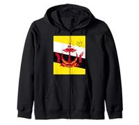 Bandera de Brunei Corazón de Brunei Orgulloso Día Nacional del Patrimon Sudadera con Capucha