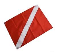 Bandera de buceo roja y blanca con marcador de esnórquel, boya de buzo, barco, banderín de seguridad, letrero de buceo subacuático, equipo de buceo de poliéster (60 x 70 cm)