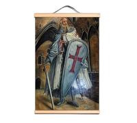 Bandera de caballeros templarios para colgar en la pared, diseño vintage para habitación, oficina, decoración de pared, cruzadas de Cristo, armadura, guerrero, pósteres, lienzo, impresión artística,